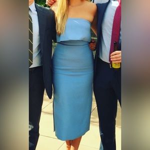 C/MEO Collective light blue strapless dress (size small)